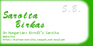 sarolta birkas business card